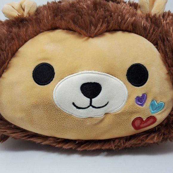 Stackable Plush Stuffed Animal Lion Valentine's Day Hearts Squishy Tan Brown 11" - Picture 5 of 5